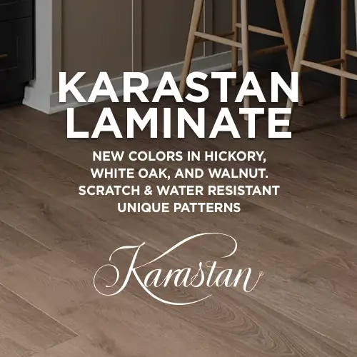 Karastan Laminate sale - New colors in Hickory, White Oak, and Walnut. Scratch & Water resistant Unique | Roberts Carpet